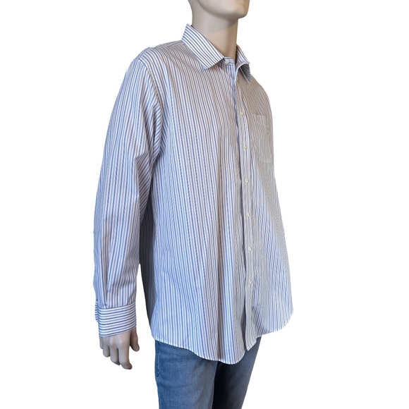 Josh A Bank Executive Collection Dress Shirt 100% Cotton Two Tone Stripe NWOT XL - Picture 2 of 13